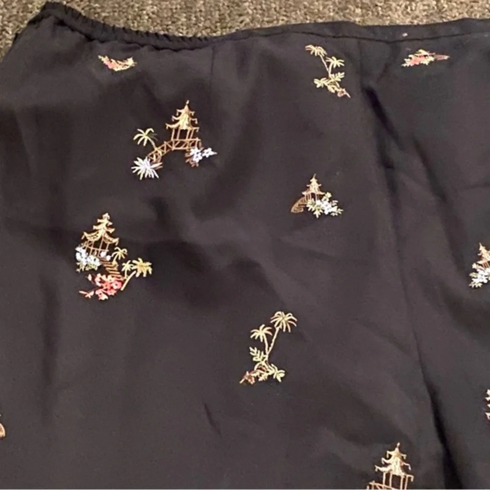 Talbots Black Floral Embroidered Pants - Picture 8 of 11